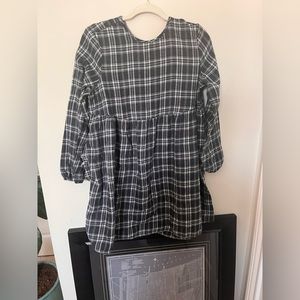 Black and White plaid flannel Babydoll Dress Wild Fable Size S